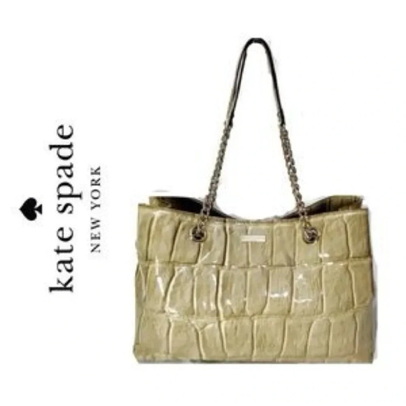 kate spade Knightsbridge Helena Croc Embossed Leather Tote - Picture 1 of 16